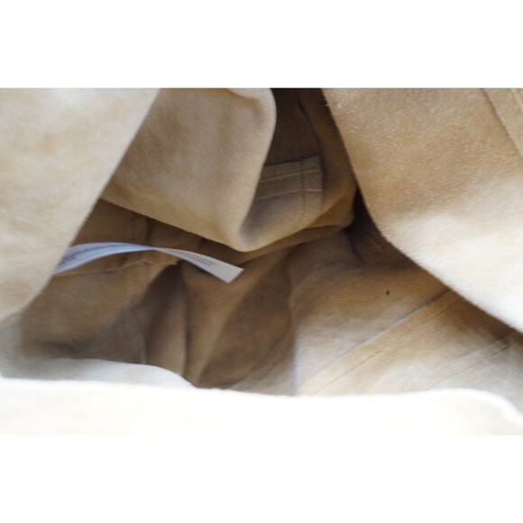 Free People Leather Shoulder Bag Slouchy Jessa Suede Hobo Carry All Sand Color - Picture 9 of 9